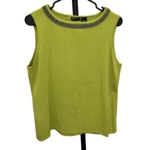 Yarns & Stitches Womens Sleeveless Top XL Green